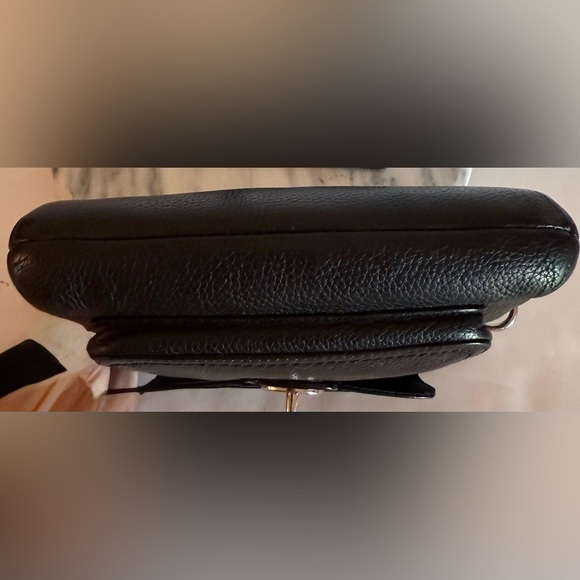 COACH Swing Pack Crossbody Pebbled Leather Bag Turn Lock Dusty Authenticated - Picture 9 of 16